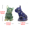 Bulldog Statue Natural Tumbled Stone And Resin Dog Figurine Crafts Room Ornament Minerals Home Decoration Christmas Present 76mm