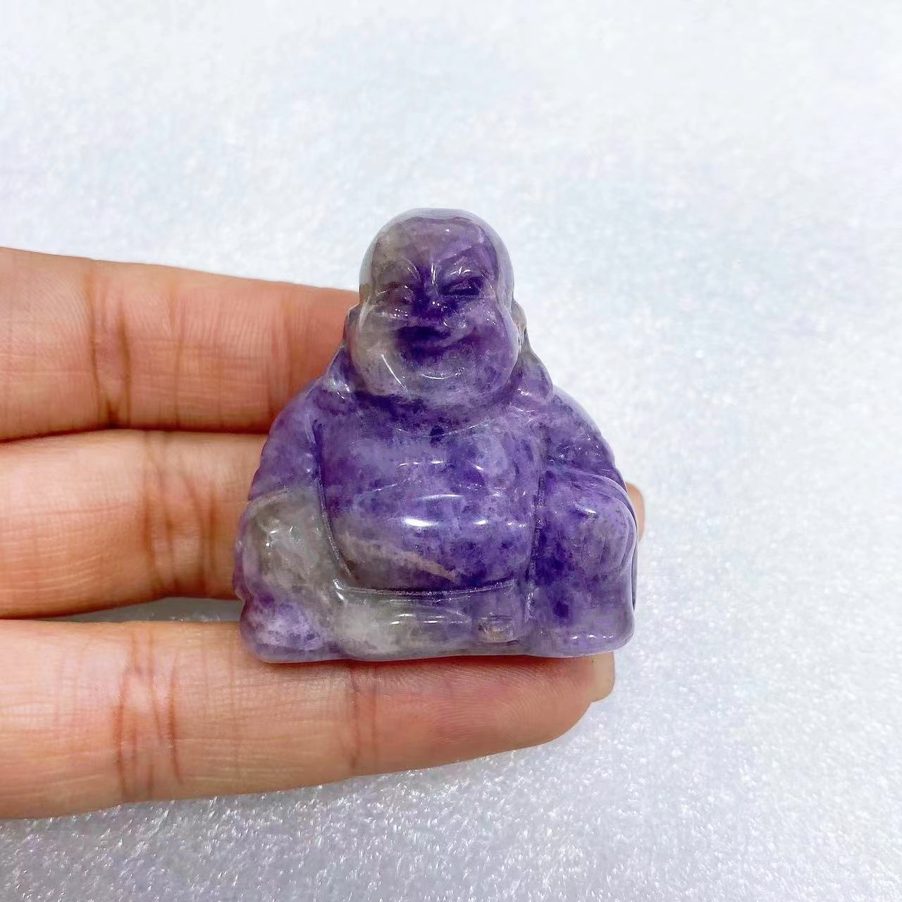 1.5‘’ Crystal Buddha Figurine Natural Stone Carved Statue Crafts Trinket Reiki Healing Gemstone Meditation Home Decoration Gift