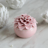 Retro Household Items Handmade Freehand Ceramic Flower Jewelry Storage Box