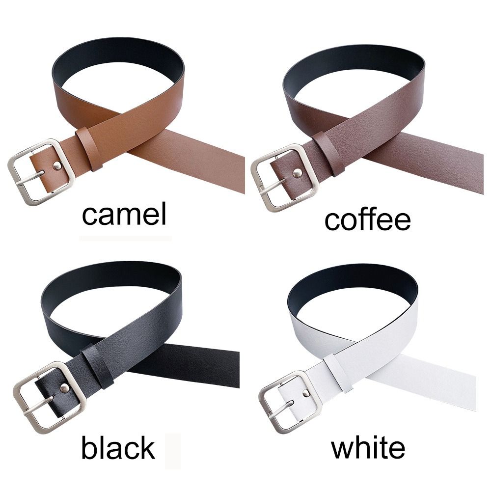 Fashion Chic Luxury Brand Design Leather Belt Square Pin Buckle Waistband Ladies Dress Strap Waist Band