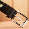 Fashion Casual Stretch Woven Belt With Leather Tip Top Elastic Belts For Men Jeans Mixed Color Braided Strap Zinc Alloy Buckle