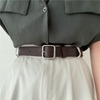 Korean Fashion Wild Belt Chic Students Casual Retro Simple Square Buckle Belt Trouser Belt Men And Women