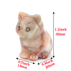1.2" Cute Cat Statue Natural Stone Crystal Hand Carved Healing Animal Figurine Reiki Gemstone Craft Home Decoration Holiday Gift