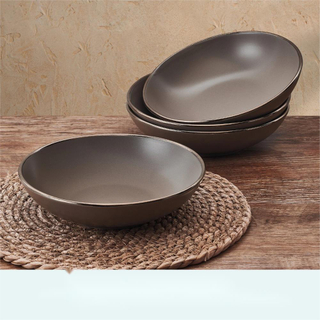 7.75In Set of 4 Pasta Bowls Stoneware Round Ceramic Bowl Instant Noodles Salad Ramen Fruit Mixing