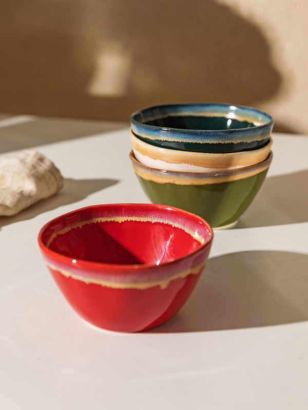 Japanese Kiln-Glaze Ceramic Rice Bowl Set for Home Dining, Personal Tableware, And Soup Ensemble – Exquisite Japanese Style