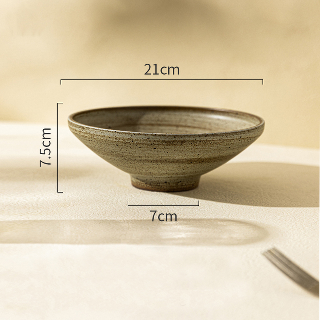 Ceramic Japanese Ramen Bowls, 30 OZ Retro Large Noodle Soup Bowl for Asian Pho Udon Soba