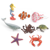 Ocean Animal Model: Little White Whale, Clown Fish, Octopus, Starfish, Pink Jellyfish, Underwater Biological Toy
