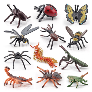 Pack of 12 Insect Bugs Figures Educational Animal Figurines Children Interactive Toys Set Accessory School Classroom