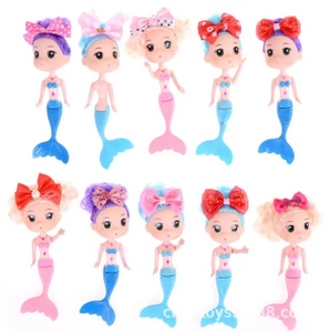 Cute Mini Mermaid Dolls 2 Items / Lot Miniature Accessories Animal Education Kids Toys Birthday Present Gifts Freeshipping