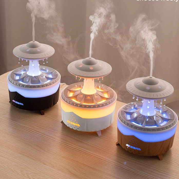 Customized Home Essential Oil Ultrasonic UFO Air Rain Cloud Water Drop Aroma Diffuser Humidifier With Remote Control