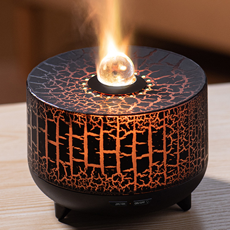 New Fashion Custom Ice Crack 3D Flame Beads Aromatherapy Essential Oil Diffusion Humidifier