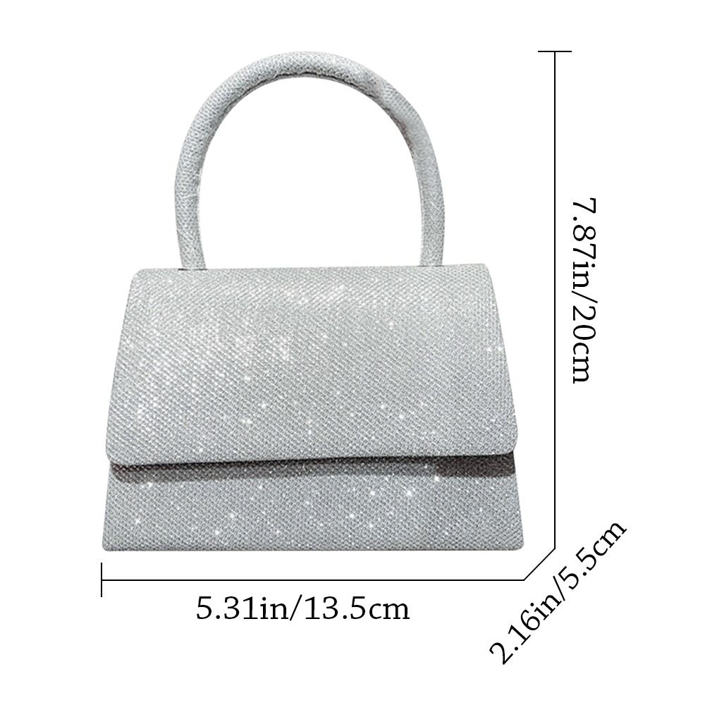 New Silver Bright Silk Evening Bag Women Elegant Fashion Banquet Clutch Chain Shoulder Bags Luxury Purse Female Handbag