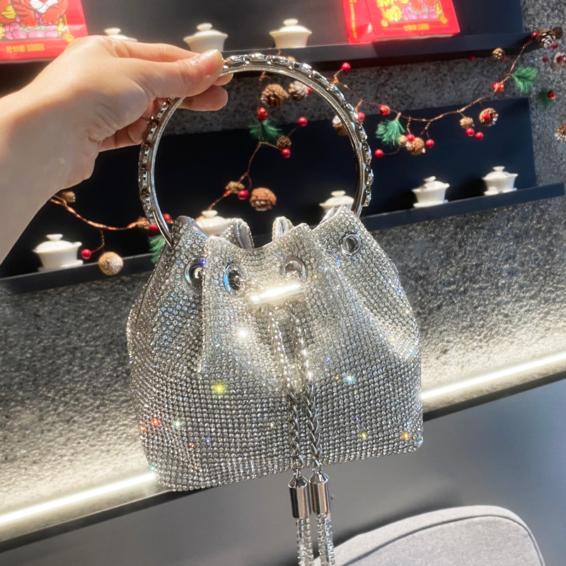 Purses And Handbags Bags for Women Luxury Designer Bucket Clutch Purse Evening Banquet Bag Crystal Rhinestone Shoulder Bag