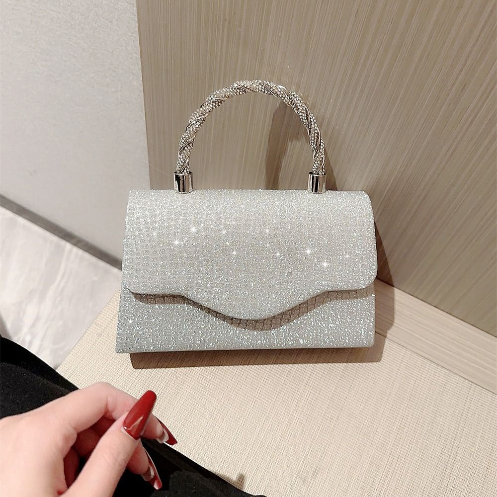 Bright Silk Evening Bag Women Elegant Fashion Banquet Clutch Chain Shoulder Bags Luxury Purse Female Wedding Party Handbags