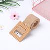 1Pc PP Straw Wide Wooden Buckle Straw Belt Casual Elastic Waist Chain Jade Clasp Belly Necklace Fashion Body Jewelry Accessories