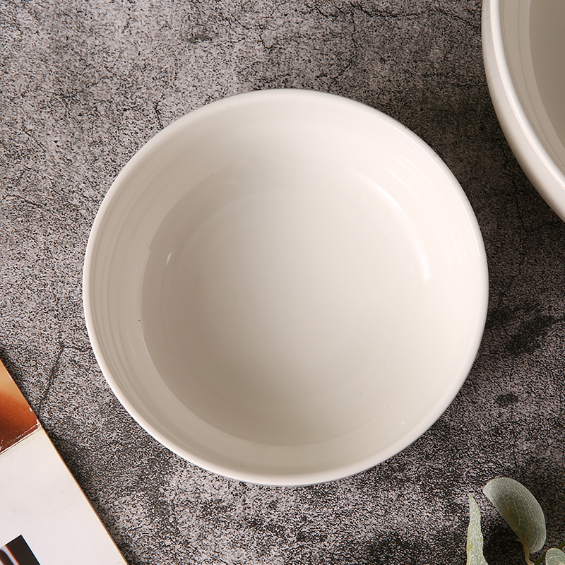 Customization Restaurant Round Smooth Glaze Bulk Cereal Bowls / High White Ceramic Soup Bowl