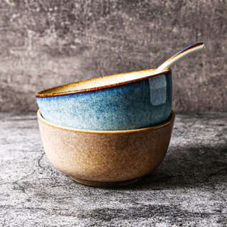  Good Quality Tableware Round Bowl Set,Restaurant Ramen Ceramic Glazed Bowl