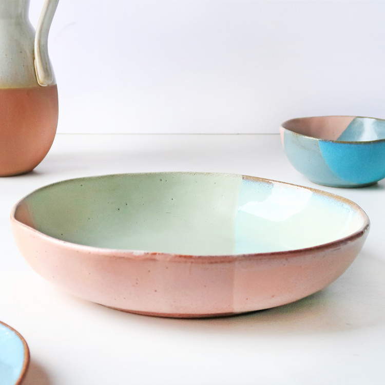 Wholesale European Vintage Style Colorful Home Goods Stoneware Custom Cheap Dinnerware Set for Gift