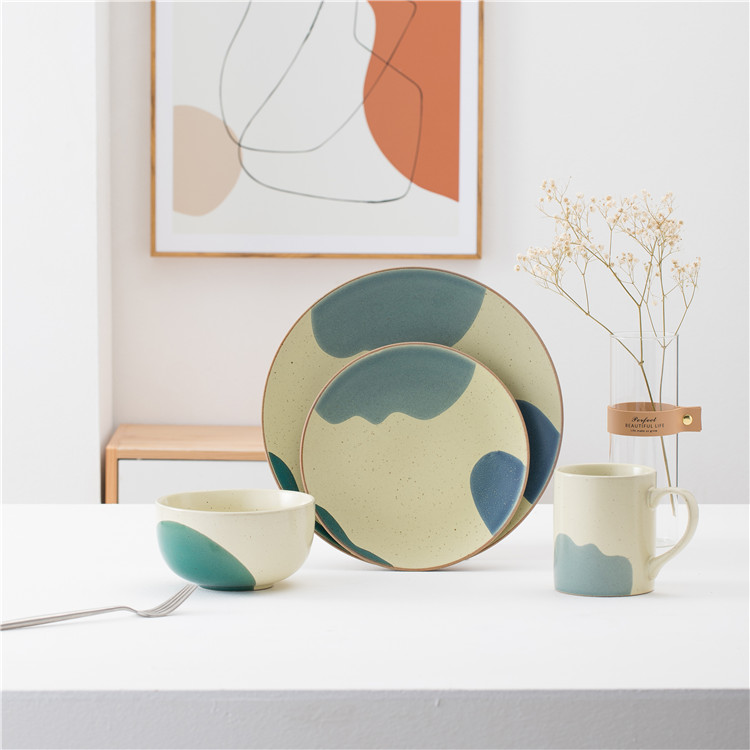 High Quality Hand Painted Colorful Restaurant Home Ceramic Dinnerware Set Dining Plates Table Porcelain Dinner Sets