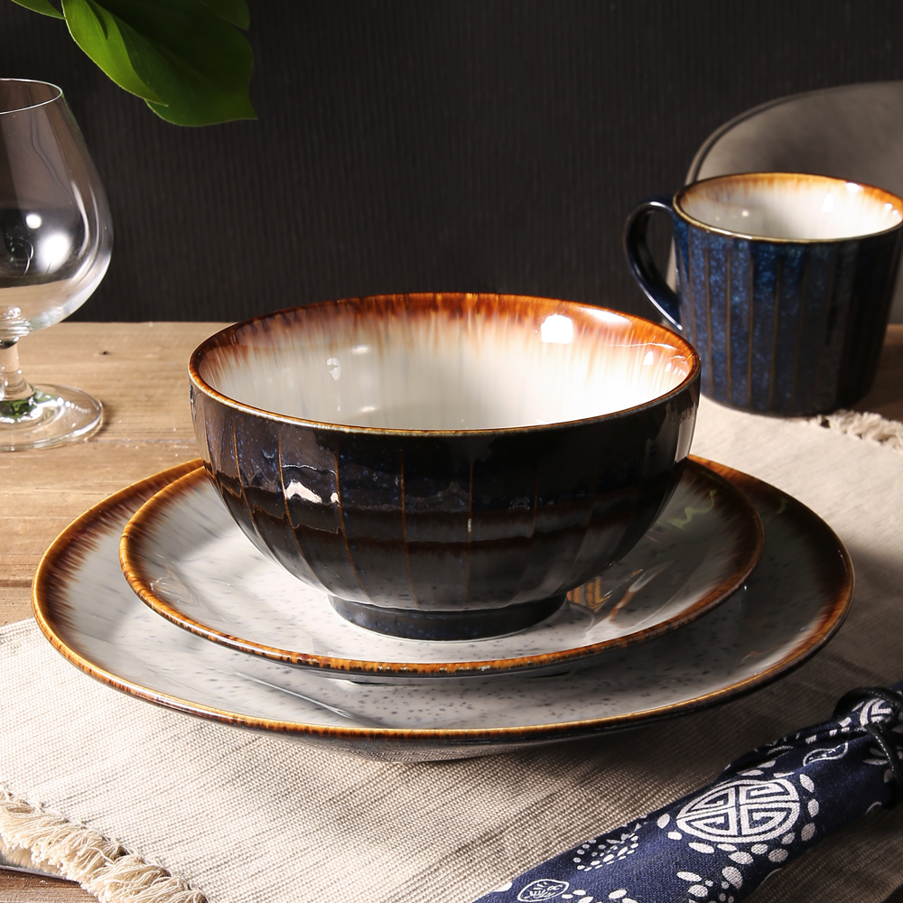 Modern Stoneware Dinnerware Set Wholesale Ceramic Plate Dinnerware Sets for Home Restaurant Wedding