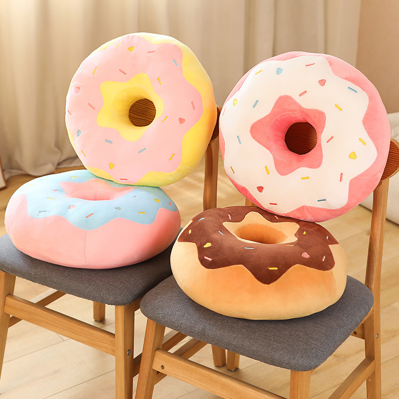 Decoration Donut Plush Pillow Like Real Fantastic Ring Shaped Food Plush Soft Creative Seat Cushion Head Pillow Christmas Gift