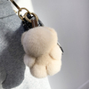 Women Bag Charm Trinkets Car Metal Key Rings Rear View Mirror Ornaments Cute Real Mink Fur Keychain Plush Panda Pendant Kids Toy