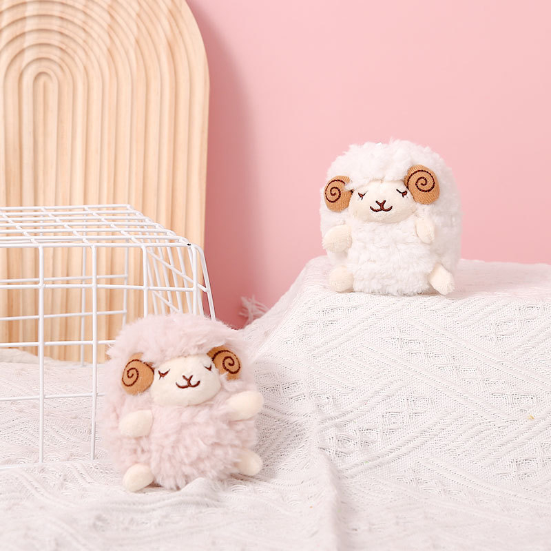 1Pc Backpack Decor Sheep Plush Pendant Cute Mini Sheep Plush Pendant Soft Lamb Doll Ornament Keychain For Car Decoration