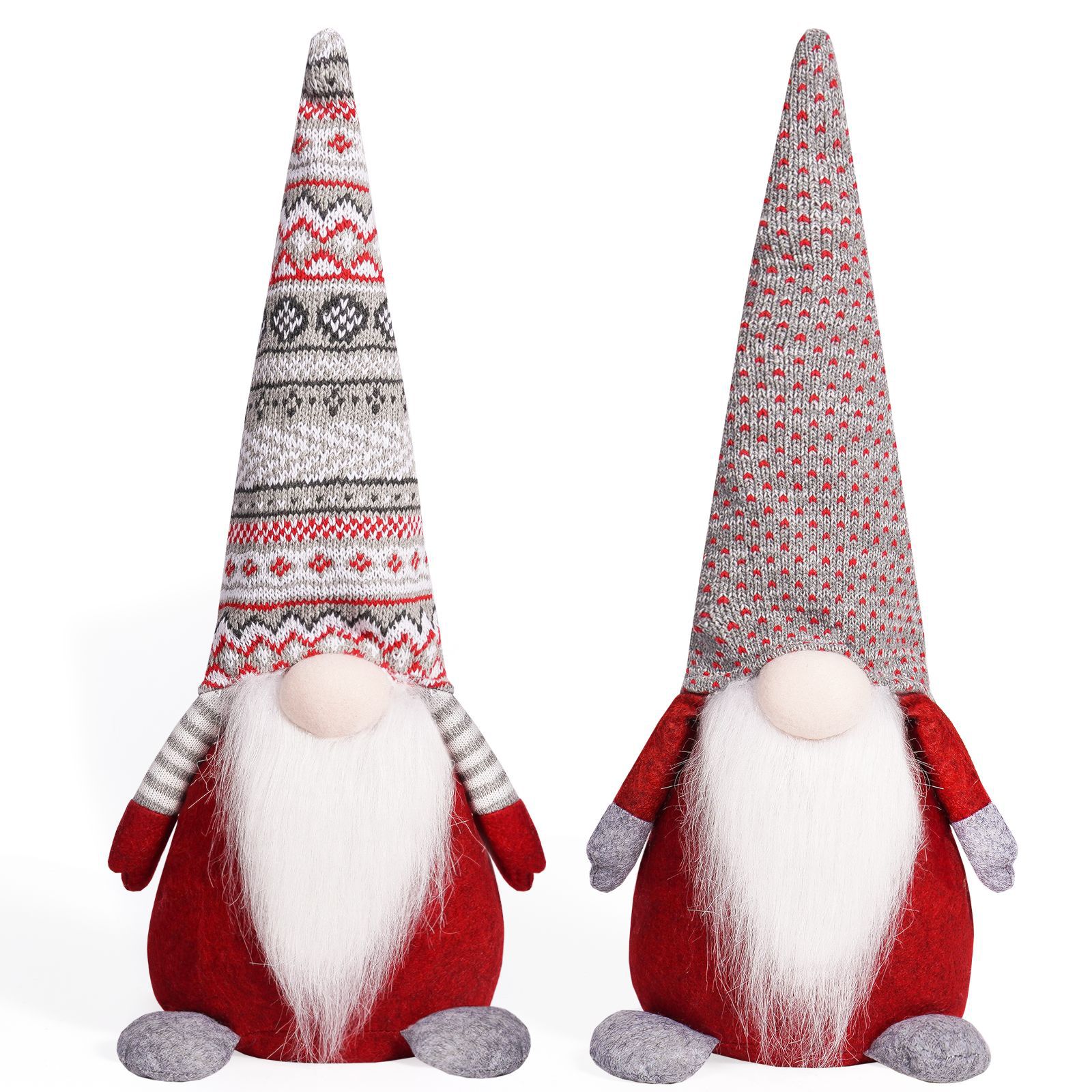 Christmas Sitting Faceless Doll Creative Pattern Knitted Hat Rudolf Cute Desktop Ornament