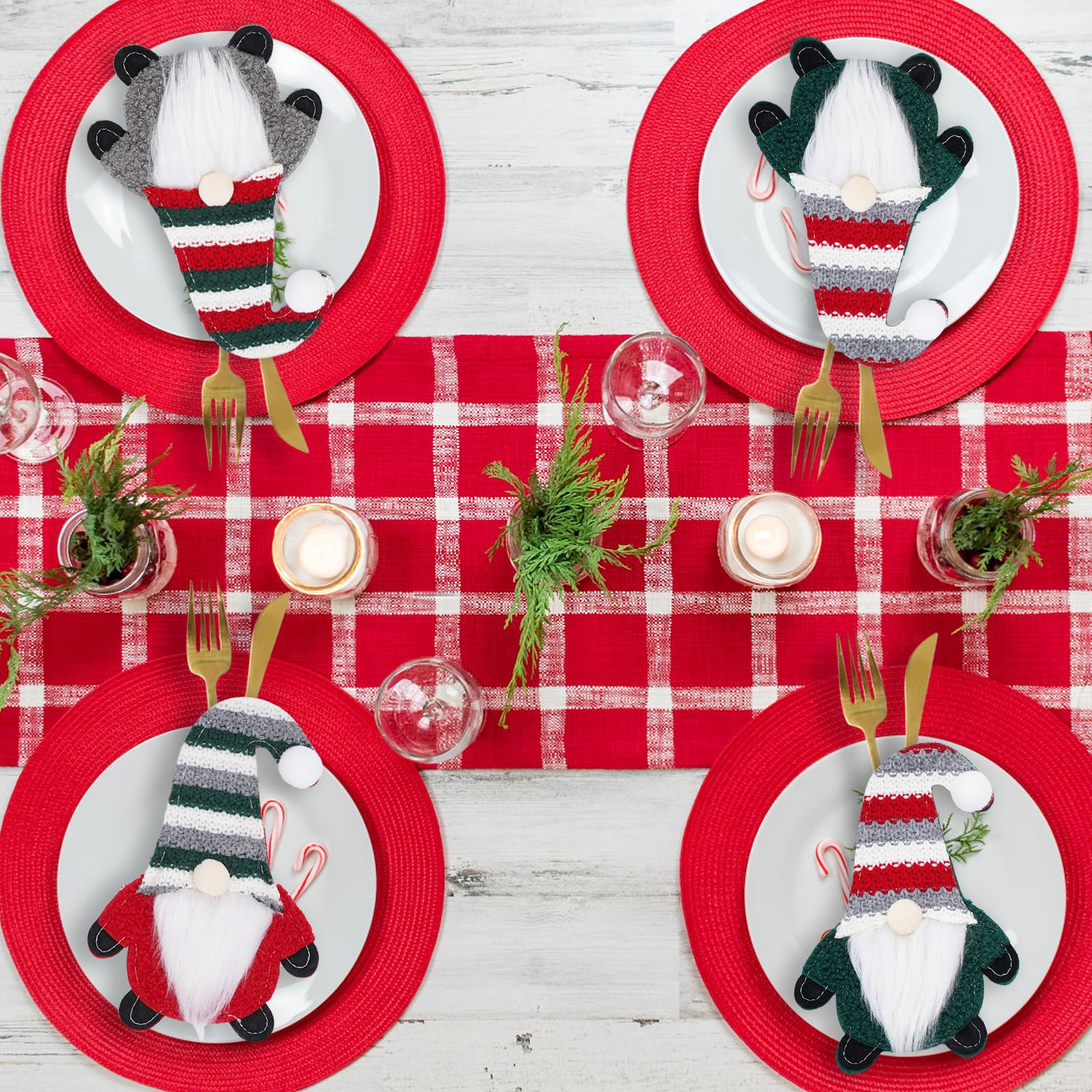 Christmas Faceless Doll Knife And Fork Set Restaurant Desktop Decoration