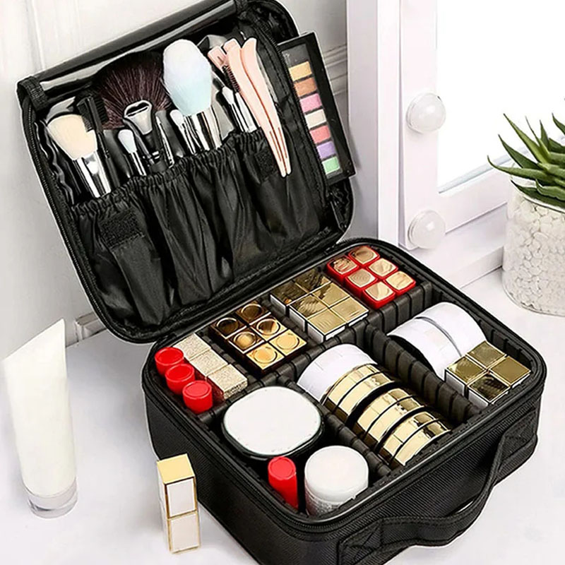 New Makeup Bag for Women Travel Waterproof Necessary Beauty Brush Embroidery Tool Storage Cosmetic Case Professional Makeup Box