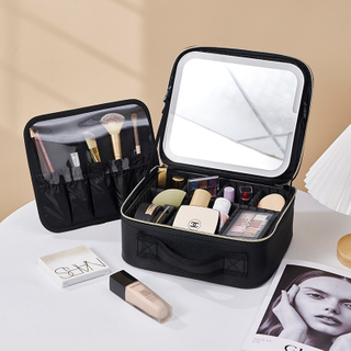 Cosmetic Case with Lights And Mirror Cosmetic Bag Large Capacity Premium Feeling Cosmetic Bag Luxury Makeup Bag