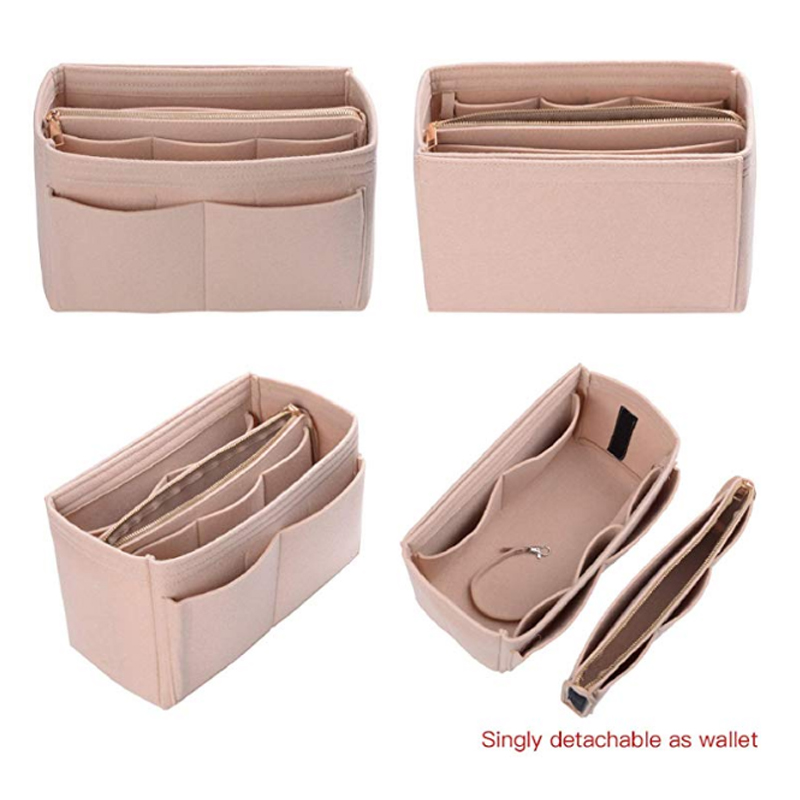  Brand Make Up Organizer Felt Insert Bag For Handbag Travel Inner Purse Portable Cosmetic Bags Fit Various Brand Bags
