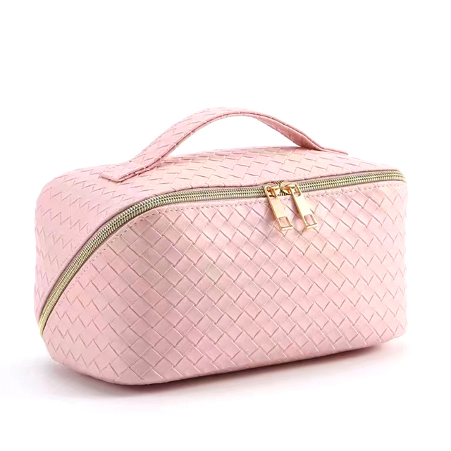 New Plaid Cosmetic Bag PU Pillow Makeup Pouch Women’s Large-Capacity Luxury Wash Bag Multifunctional Travel Toiletry Kit Handbag