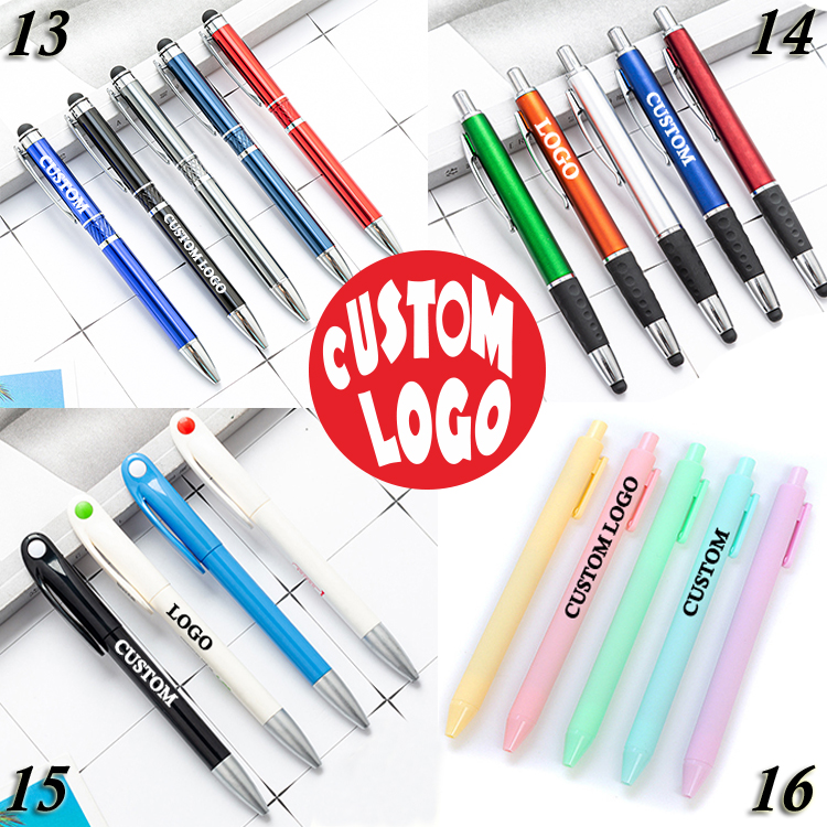 Best Bulk Plastic Cheap Multicolored Rubber Coated Ballpoint Pens With OEM Retractable Custom Printed Logo For Stationery