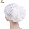 Women's Hijabs Big Flower Turban Hair Accessories Elastic Cloth Hair Bands Hat Beanie Ladies Muslim Solid Hair Loss Scarf Cap