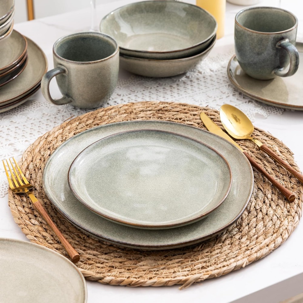 Ceramic Dinnerware Sets Complete Tableware Reactive Glaze Plates And Bowls Set Dish Freight Free