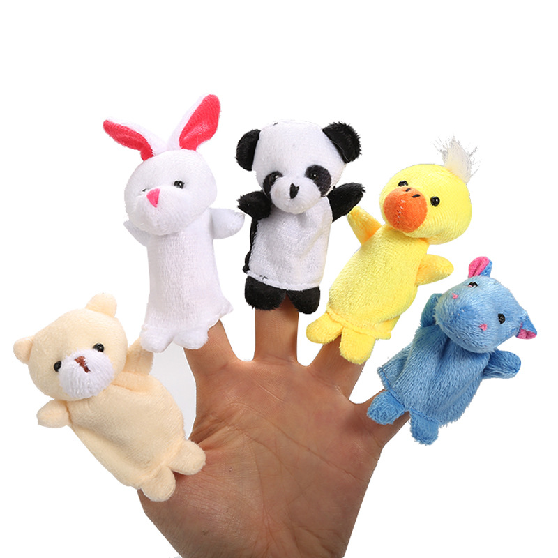 10pcs/Lot Cartoon Animal Velvet Finger Puppet Finger Toy Finger Doll Baby Cloth Educational Hand Baby Toy