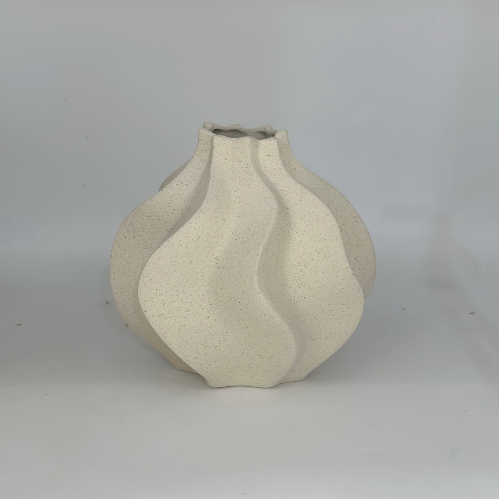 White Stone Rock Shape Ceramic Porcelain Vases for Wedding Center Piece Flower Vase Home Decor
