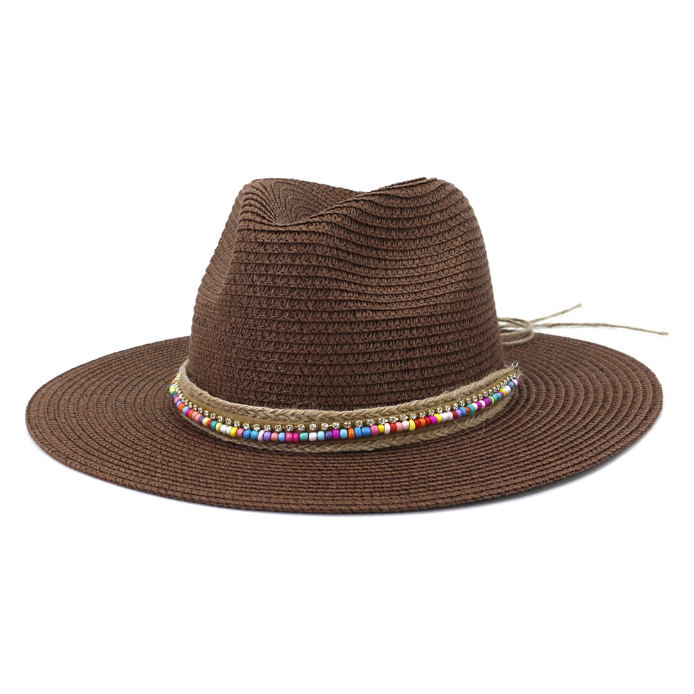 Pink Panama Hat Womens Sun Hat Straw Beach Fedora Summer Hat Wide Brim Sombreros