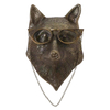 Bronzed Resin Animal Head Sculpture With Glasses Wall Mounted Bear Fox Mouse Statue Figurine Hanging Pendant Home Decor New