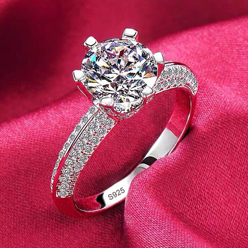 Never Fade White Gold Color Rings Women High Quality Zircon Ring Original Tibetan Silver Wedding Band Bridal Jewelry Accessories