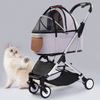 Factory Wholesale Pet Stroller And Carrier Luxury 4 Wheels Pet Portable Folding Travel Dog Trolley For Big And Small Dog
