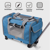 Custom Comfortable Breathable Pet Trolley Carrier Airline Approved With Removable Wheels