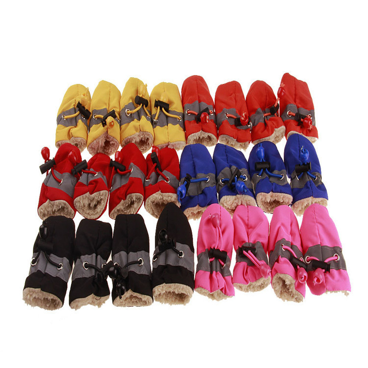 Durable Snow Soft Fleece Keep Warm Dog Boots Pet Winter Shoes