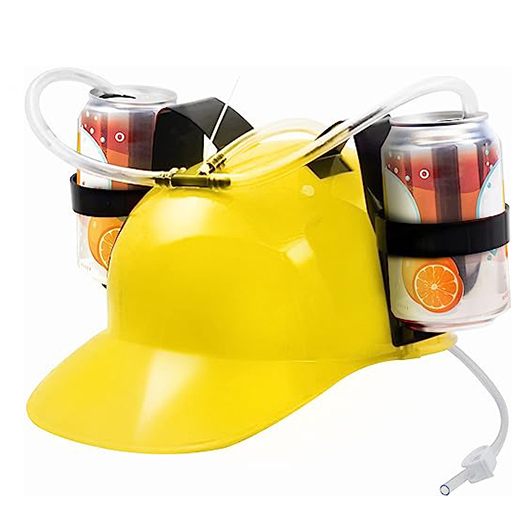 Custom Logo Beer Soda Cool Unique Party Bar Game Hat Straw Beer Drinking Helmet Hat