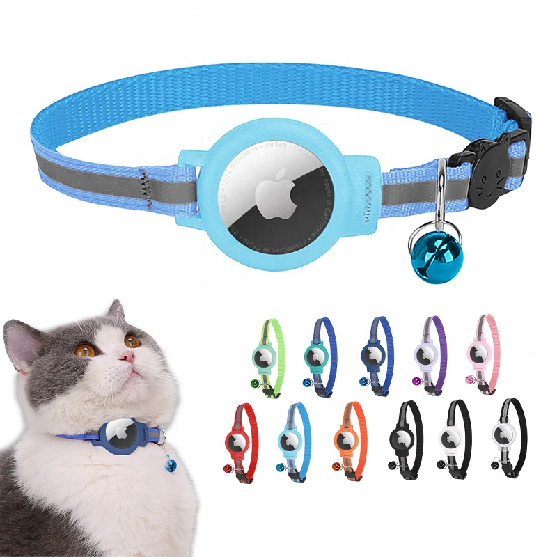 Safety Buckle Reflective Gps Pet Collar Training Tracker For Airtag Dog Cat Collar Holder For Air Tag Collar
