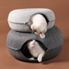 Hot Sell Wholesale Detachable Cat Tunnel Closed Donut Toy Cat Mat for Sleeping And Playing Pet Bed Cat House