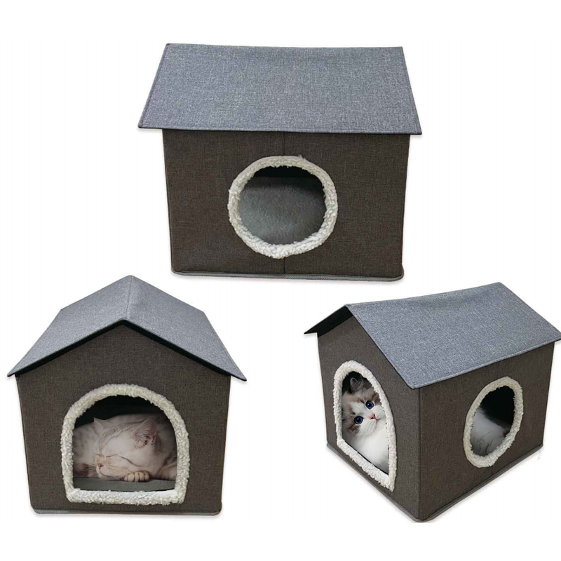 Customized Cheap Price Felt Cat Cave Bed Tent House Shelter Small Large Dog Bed Felt Pet Bed House for Dog Zhejiang Modern Print