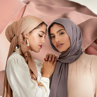 Custom Logo Wholesale High Quality MEDINA SILK Long Chiffon Women Shawl Hijab Scarf Plain Premium Heavy MEDINA Chiffon Hijab