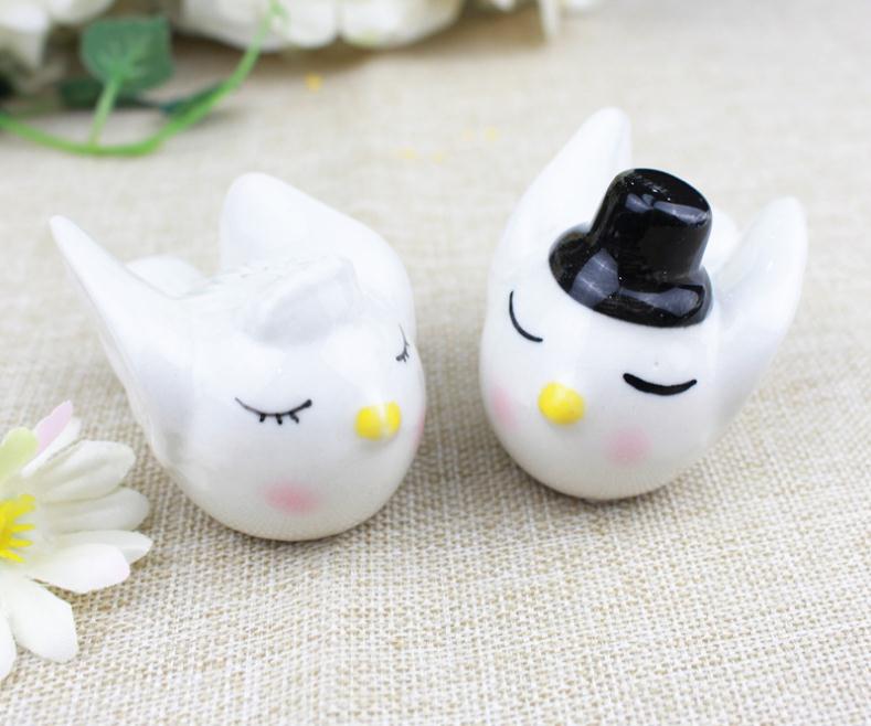 Wholesale New Angel Bird Ceramic Salt And Pepper Shaker Useful Wedding Souvenirs Wedding Gift for Guests(50Sets Lot) SN787